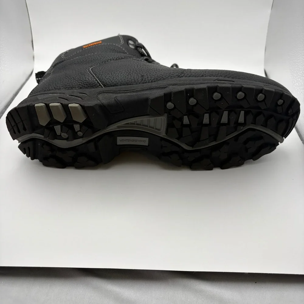 Weatherproof Vintage Mens 10 Hiking Boots Black Jason Waterproof Faux Leather